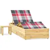 vidaXL Chaise longue de jardin avec table et coussin Pin imprégné
