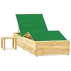 vidaXL Chaise longue de jardin avec table et coussin Pin imprégné