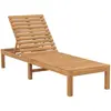 vidaXL Chaise longue bois de teck solide