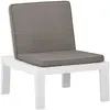 vidaXL Chaise de salon de jardin avec coussin Plastique Blanc