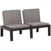 vidaXL Banc de salon de jardin avec coussin Plastique Gris