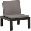 vidaXL Chaise de salon de jardin avec coussin Plastique Gris