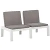 vidaXL Banc de salon de jardin avec coussin Plastique Blanc