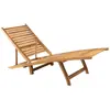 vidaXL Chaise longue bois de teck solide