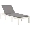 vidaXL Chaise longue avec coussin Plastique Blanc