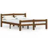 vidaXL Cadre de lit Marron miel Bois de pin massif 140x200 cm
