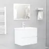 Ensemble de meubles de salle de bain blanc bois d'ingénierie vidaXL