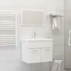 vidaXL Ensemble de meubles de salle de bain Blanc Aggloméré