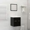Vidaxl - Ensemble de meubles de salle de bain Noir Aggloméré Noir