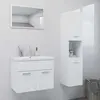 vidaXL Ensemble de meubles de salle de bain Blanc Aggloméré