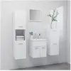 Ensemble de meubles de salle de bain Blanc Aggloméré vidaXL