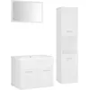 vidaXL Ensemble de meubles de salle de bain Blanc Aggloméré