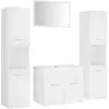 vidaXL Ensemble de meubles de salle de bain Blanc Aggloméré