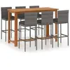 vidaXL Ensemble de bar de jardin avec coussins 7 pcs Gris