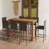 vidaXL Ensemble de bar de jardin avec coussins 9 pcs Gris