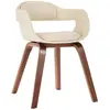 vidaXL Chaise de salle à manger Blanc Bois courbé et similicuir