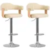 vidaXL Tabourets de bar lot de 2 crème bois courbé et similicuir