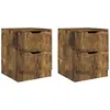 vidaXL Tables de chevet 2 pcs Chêne fumé 40x40x50 cm Aggloméré