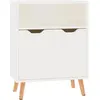 vidaXL Buffet blanc brillant 60x30x72 cm bois d'ingénierie
