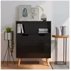 vidaXL Buffet noir brillant 60x30x72 cm bois d'ingénierie