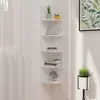 vidaXL Étagère d'angle murale Blanc 19x19x123 cm Bois d'ingénierie
