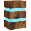vidaXL Table de chevet à LED chêne fumé 45x35x67 cm bois d'ingénierie