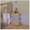 vidaXL Table de chevet à LED chêne sonoma 45x35x67cm bois d'ingénierie