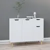 vidaXL Buffet blanc brillant 90x30x72 cm bois d'ingénierie