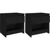 vidaXL Tables de chevet 2 pcs Noir 40x30x39 cm Aggloméré