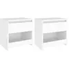 vidaXL Tables de chevet 2 pcs Blanc 40x30x39 cm Aggloméré