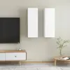 vidaXL Meubles TV 2 pcs Blanc 30,5x30x90 cm Aggloméré