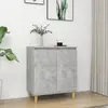 vidaXL Vidaxl Buffet Avec Pieds En Bois Gris Béton Bois D'ingénierie