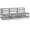 vidaXL Salon de jardin 3 pcs gris bois de pin massif