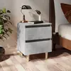 vidaXL Table de chevet avec pieds en pin Gris béton 40x35x50 cm