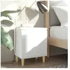 vidaXL Table de chevet avec pieds en bois massif Blanc 40x30x50 cm