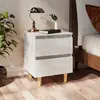 vidaXL Tables de chevet pieds en pin 2 pcs Blanc brillant 40x35x50 cm