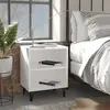 vidaXL Tables de chevet avec pieds en métal 2 pcs blanc 40x30x50 cm