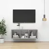 vidaXL Meuble TV mural Gris béton 37x37x107 cm Aggloméré