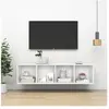 vidaXL Meuble TV mural Blanc 37x37x142,5 cm Aggloméré