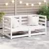 vidaXL Canapés d'angle de jardin 2 pcs Blanc Bois de pin massif
