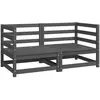vidaXL Canapés d'angle de jardin 2 pcs Gris Bois de pin massif