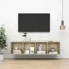 Vidaxl meuble tv mural chêne sonoma 37x37x142,5 cm bois d’ingénierie