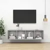 vidaXL Meuble TV mural Gris béton 37x37x142,5 cm Aggloméré