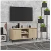 vidaXL Meuble TV avec pieds en métal Chêne sonoma 103,5x35x50 cm