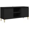 vidaXL Meuble TV avec pieds en bois massif Noir 103,5x35x50 cm