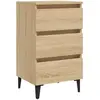 vidaXL Table de chevet avec pieds en métal Chêne sonoma 40x35x69 cm