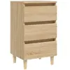 vidaXL Table de chevet avec pieds en bois Chêne sonoma 40x35x69 cm