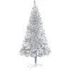vidaXL Sapin de Noël artificiel avec support argenté 120 cm PET