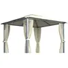 vidaXL Tonnelle avec rideau et lumières LED 3x3 m Crème Aluminium