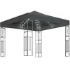 vidaXL Tonnelle avec guirlande lumineuse à LED 3x3 m Anthracite Tissu